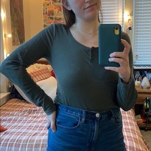 Basic army green long sleeve